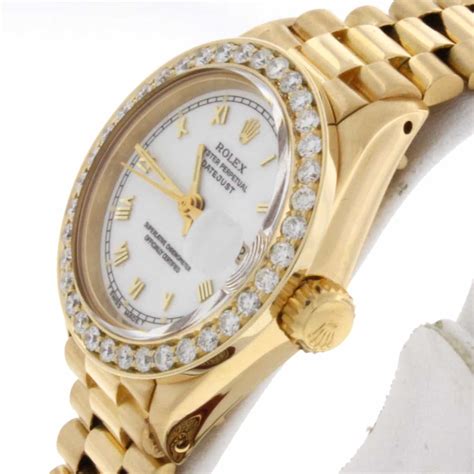 rolex ladies presidential diamond|rolex 26mm diamond bezel.